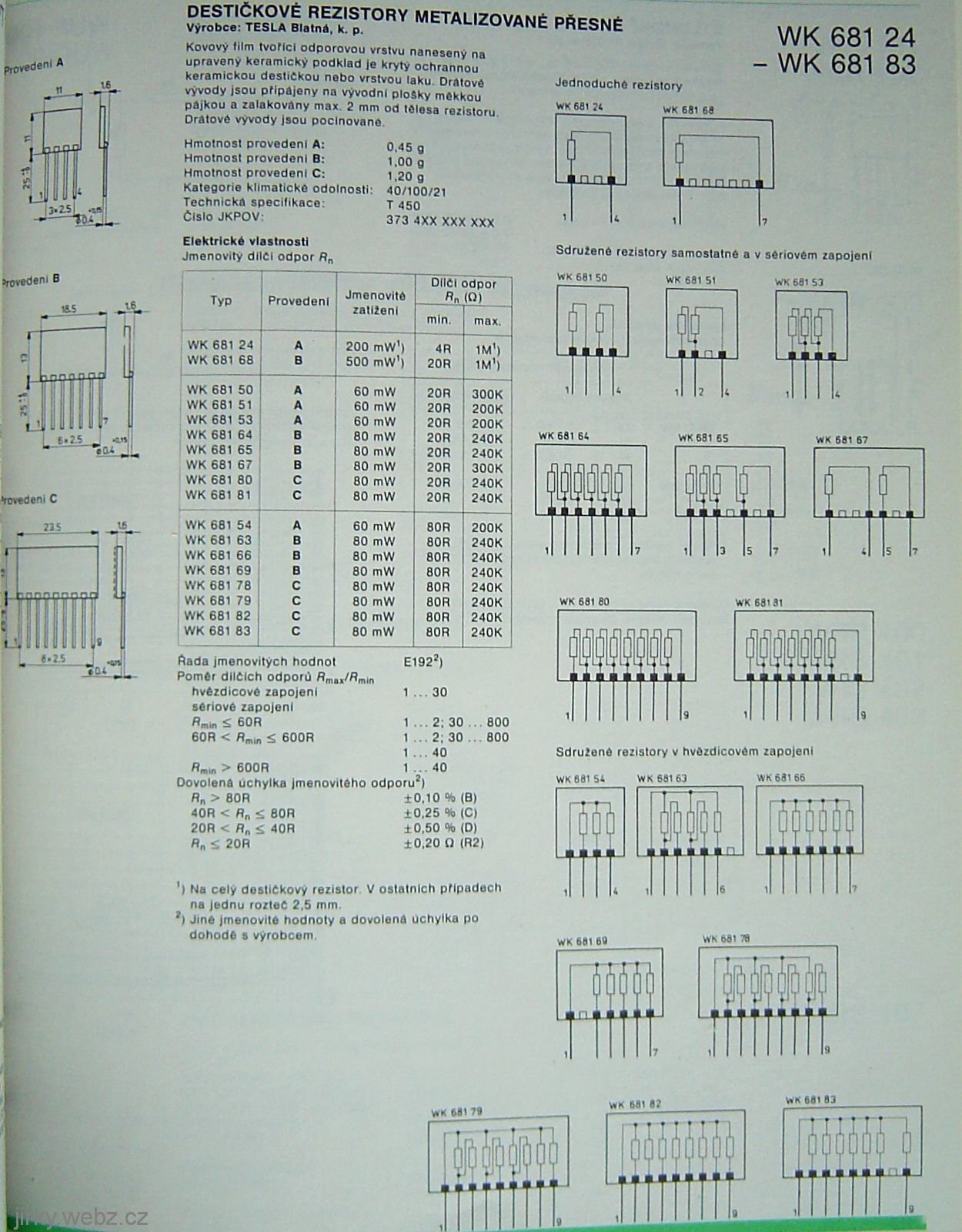 datasheet WK68164, vnitřní schema zapojení