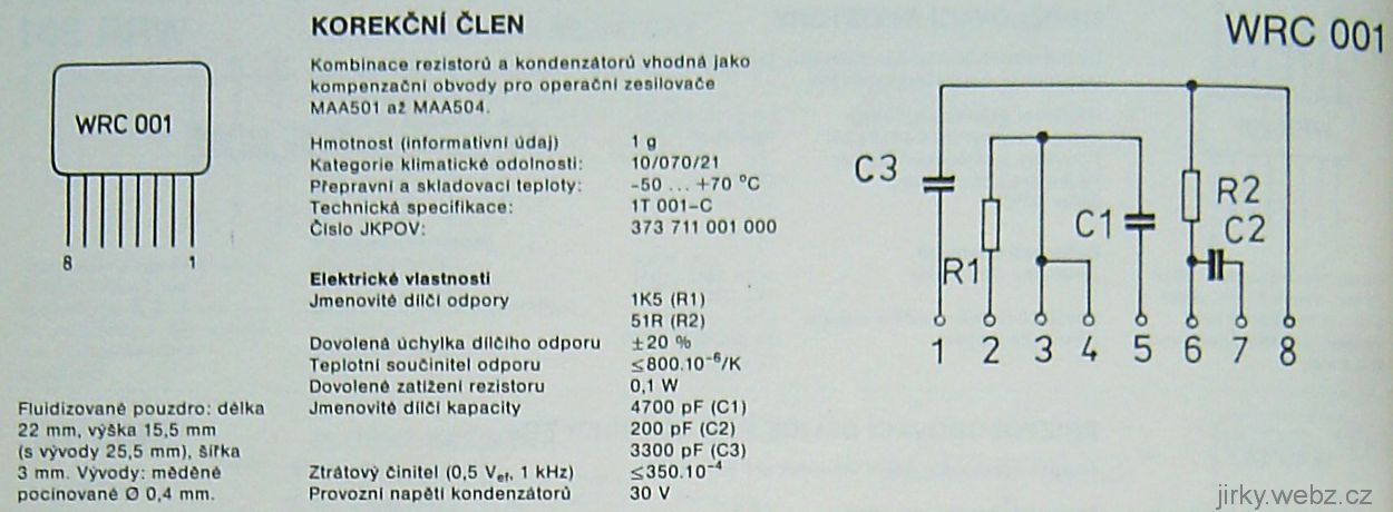 datasheet WRC001, vnitřní schema zapojení