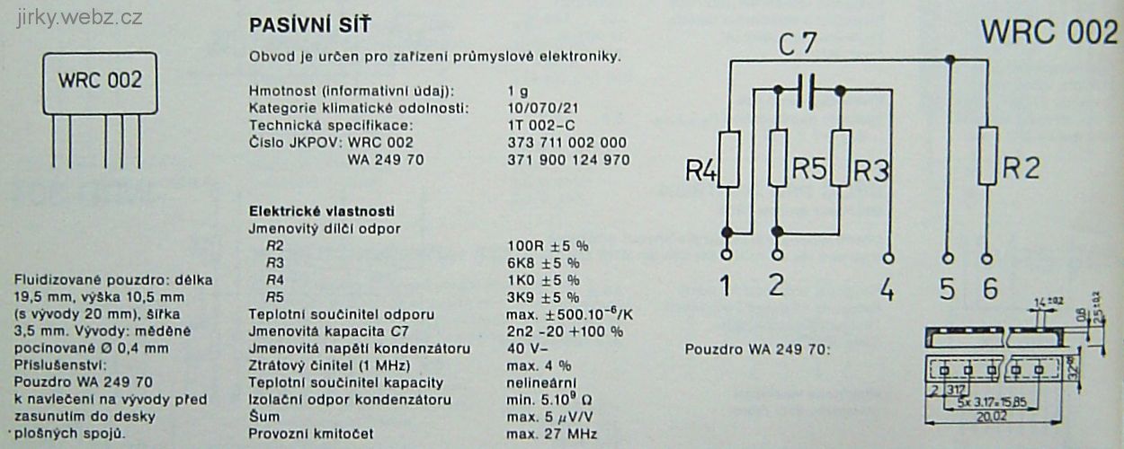 datasheet WRC002, vnitřní schema zapojení