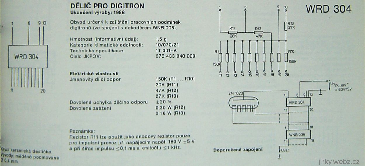 datasheet WRD304, vnitřní schema zapojení