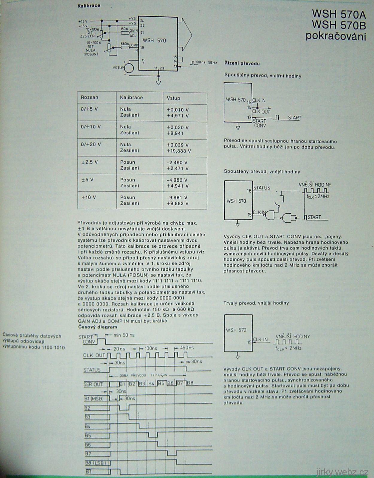 datasheet WSH570A, vnitřní schema zapojení