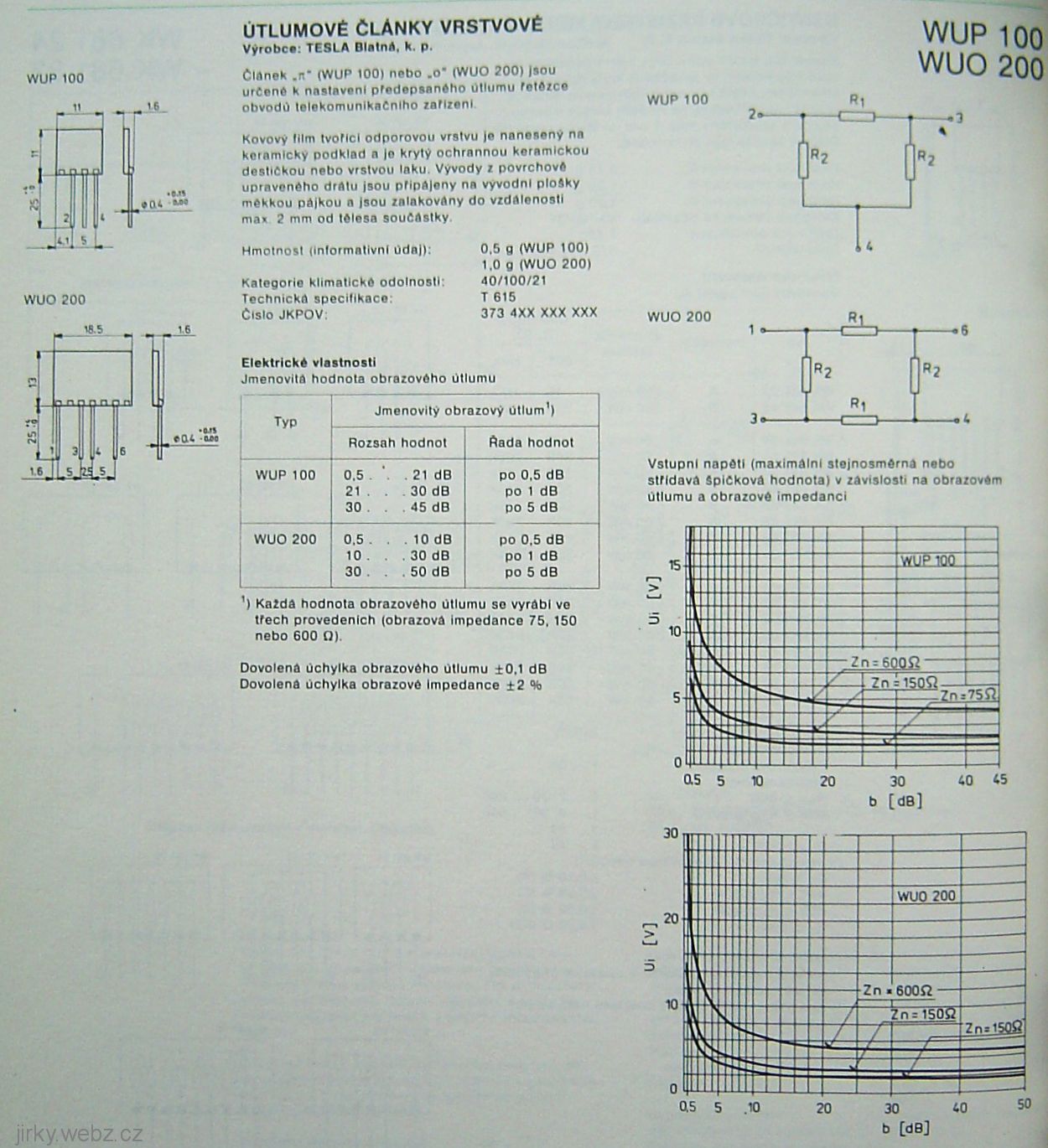 datasheet WUO200, vnitřní schema zapojení