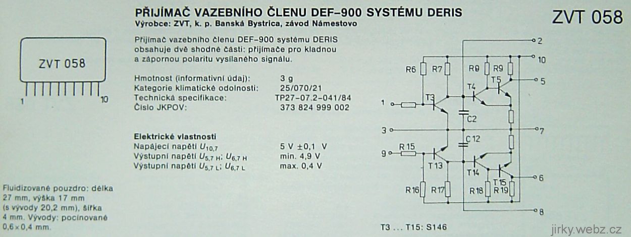 datasheet ZVT058, vnitřní schema zapojení